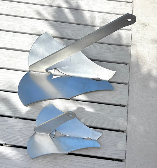 The Lady Pair - 27lb Stainless Steel Anchor(Satin Finish Polish) + 12lb Throw Anchor (Satin Finish Polish)